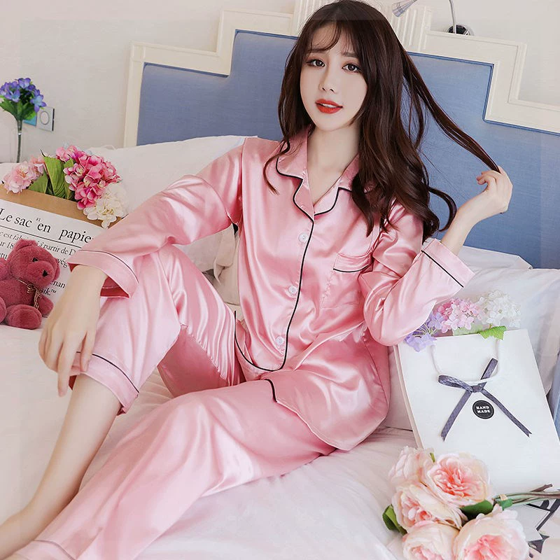 Quần áo giam giữ lụa bà mẹ sau sinh mùa xuân và mùa thu phụ nữ mang thai lưới đồ ngủ màu đỏ băng lụa mùa hè cho con bú cộng với dịch vụ tại nhà - Giải trí mặc / Mum mặc