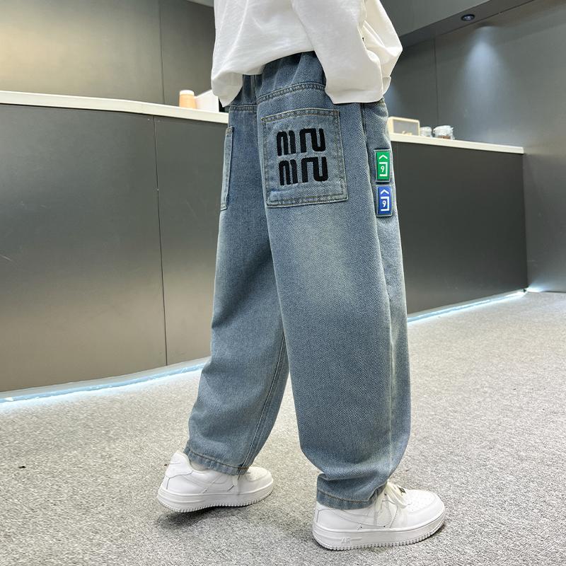 男の子ジーンズ春と秋2025新しい子供服ベビー人気秋中大子供ズボン男の子アウターウェア