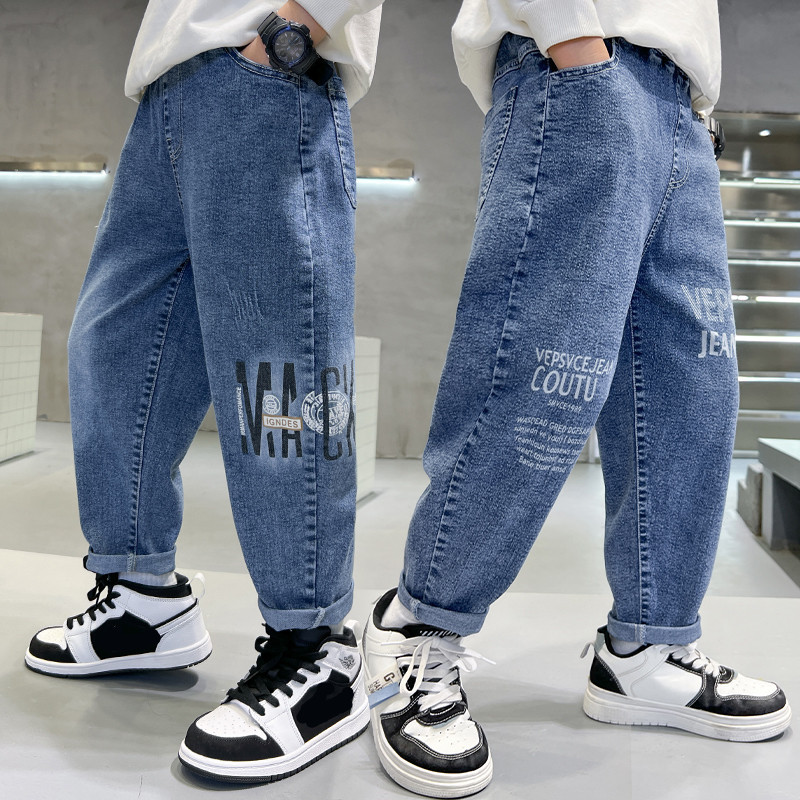 Boys' Pants, Jeans, New Children's Clothing, Boys' Autumn Loose Korean Style Spring Casual Autumn Long Pants Trendy
