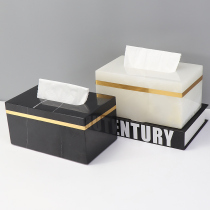 Nordic Light Lavish Marble Tissue Box Cramps Cardboard Box Home Living Room Modern Minimalist Paper Cramps Paper Boxes