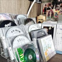 cd storage box desktop postcard disc vinyl record storage album display cabinet disc ladder display stand