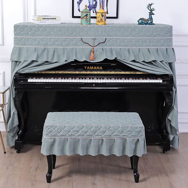 Piano Hood Modern Minima Full Hood High-end Dust Cover Piano Bougeb Piano Cover Nordic Piano Curtain Bench Hood