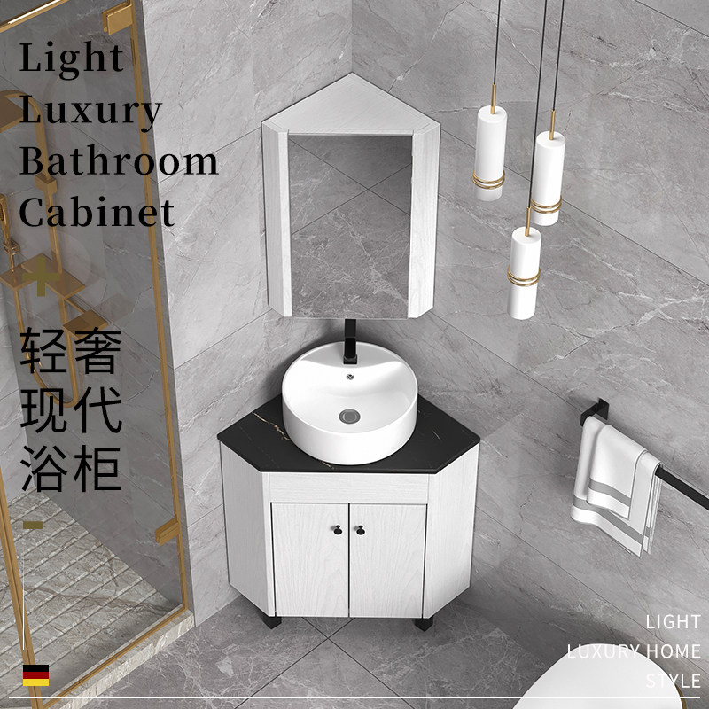 Triangle Bathroom Cabinet Cosmetic Washing Tableware Balcony Combined Modern Simple Corner Wash Corner Corner