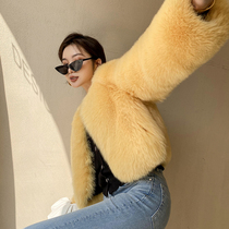 Dementors Finnish whole leather fox fur fur coat female temperament high waist short leather Hair One Warm Coat