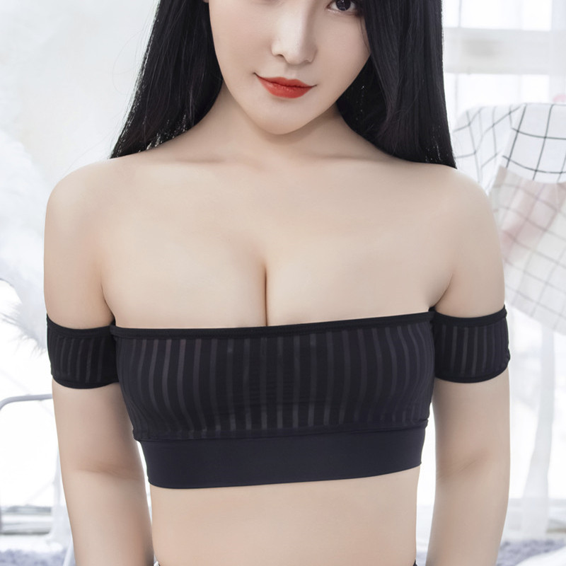 Perspective high bullet tightness Chest Jacket Sexy transparent bra Eroy Underwear Flirted Thin no steel ring small breasted bra