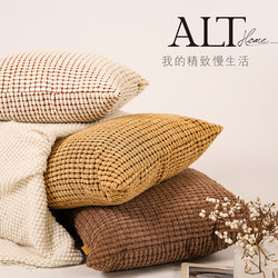 Square Sofa Cushion, Living Room Light Luxury High-End Cushion, 2025 New Model Backrest Cushion, Headboard Pillowcase Without Insert