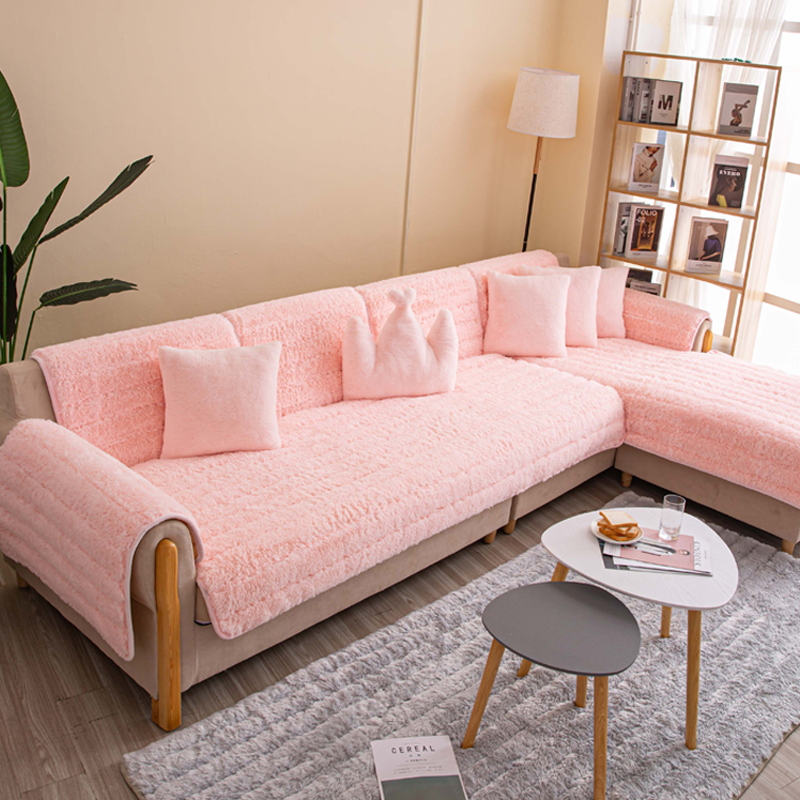 Sofa cushion winter non-slip plush sofa cover sleeve non-slip minimalist brief modern armrest Gaib Princess Cushion Thickened