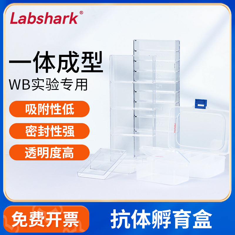 Labshark抗体孵育盒wb免疫组化湿盒洗膜脱色盒塑料收纳盒储存盒
