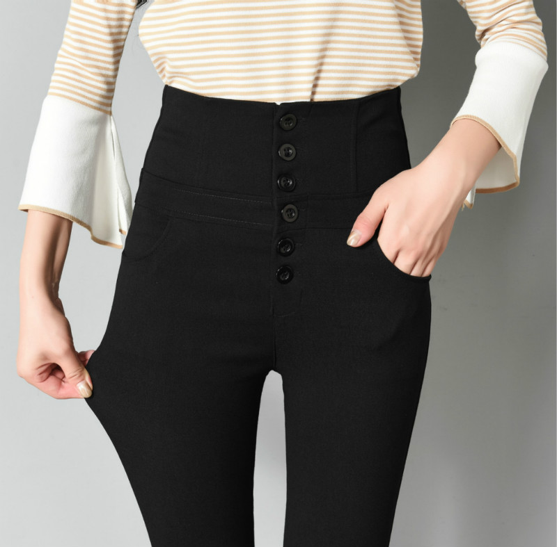Quần legging xuân nữ 2018 new slim phiên bản Hàn Quốc mùa thu eo cao bó sát chân hoang dã - Quần tây thường quần sooc nữ cạp cao