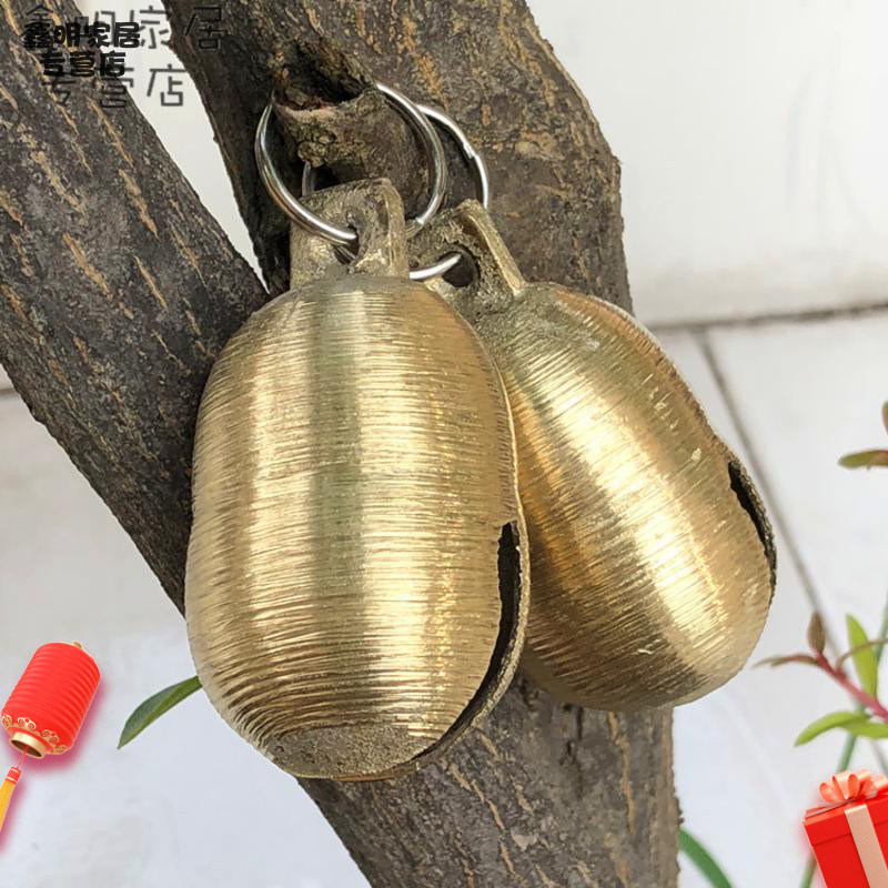 Pet peanut tile bell Copper bell Clang Pure copper hanging bell Horse cow sheep bell Big dog bell Decorative bell Small pet bell