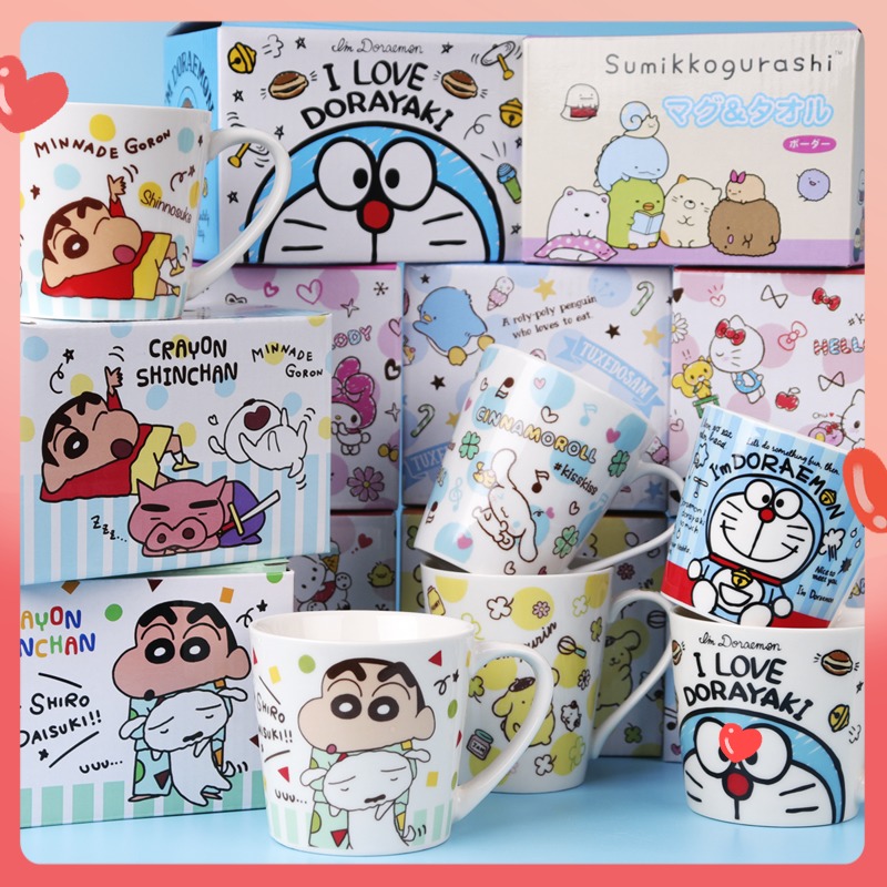 (any match) crayon small new cute cartoon ceramic mug mug children's lovers cup cup female