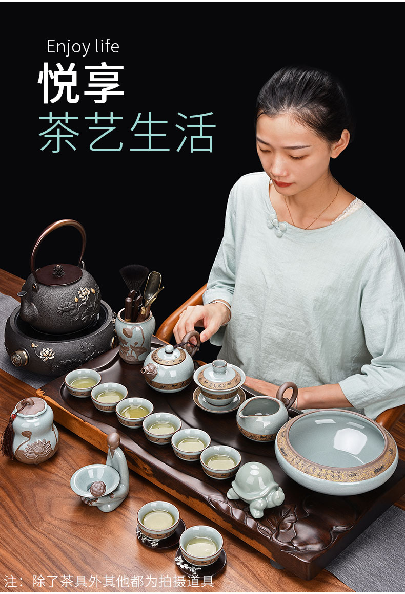 HaoFeng elder brother up kung fu tea set of a complete set of household ceramic teapot teacup tea tea wash tea tureen) taking