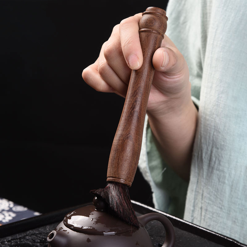 Haufeng Flowers Pear Wood Raising Pot Pen Tea Brush Sweep Tea Pen Kongfu Tea Brush Sweep Water Brush Tea Tray Brushed Tea Road Spare Parts