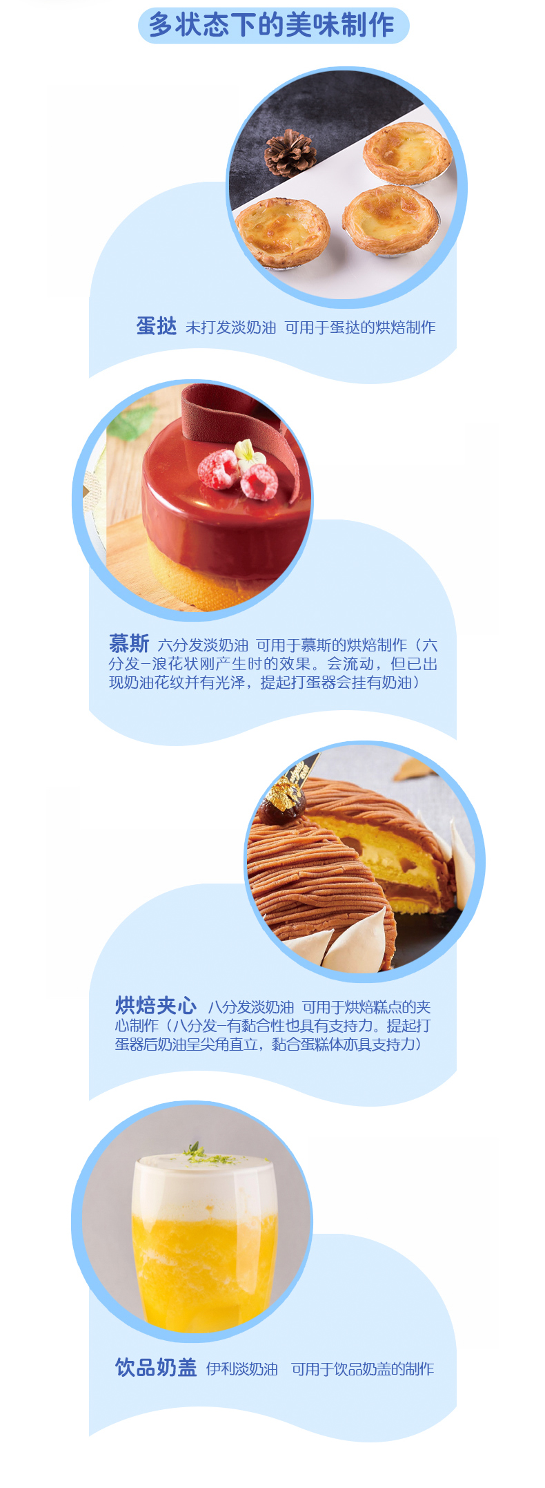 伊利 纯乳脂动物淡奶油 1L*2盒 在家做出冰淇淋 图4