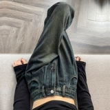 Осенние джинсы, флисовые демисезонные ретро штаны для отдыха, свободный крой, высокая талия, ностальгия, оверсайз