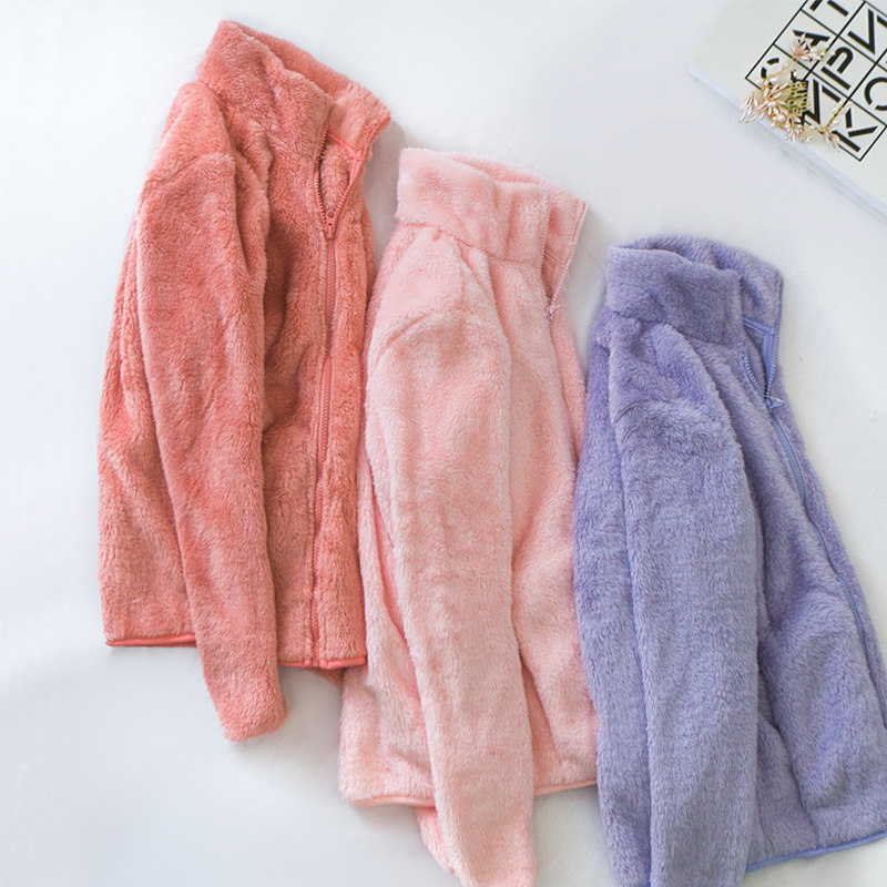 simboo Seavo autumn and winter velvet outdoor fleece jacket female cardigan warm thickened velvet coral velvet fashion jacket male