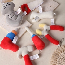 Childrens simulation repair tools plush toy electric drill screwdriver repair play house doll student bag pendant