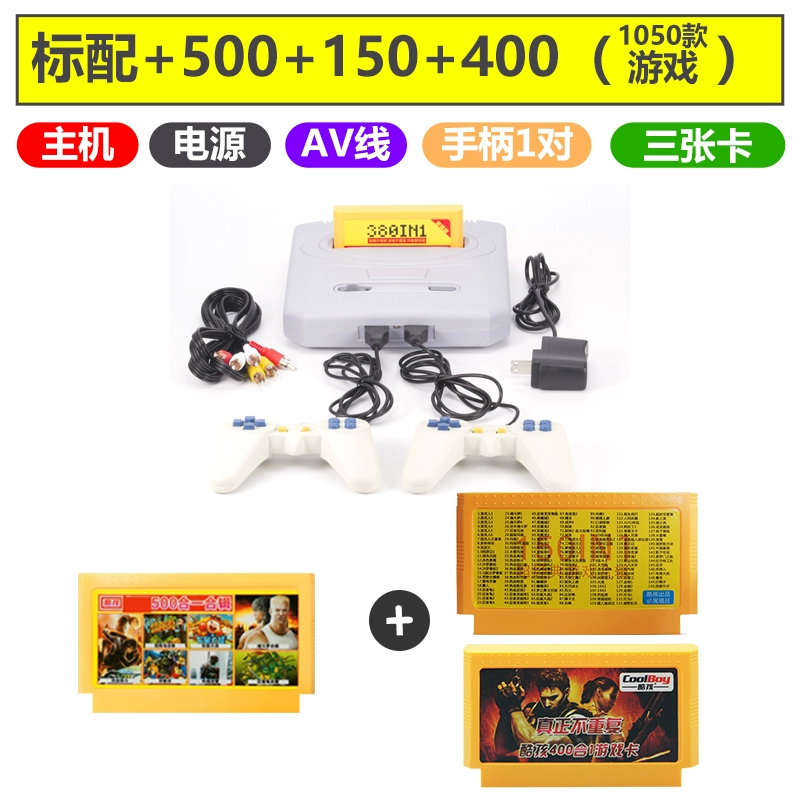 Bảng điều khiển trò chơi gia đình 4K trò chơi video độ nét cao TV 8 bit FC cũ kỹ thẻ vàng đôi xử lý đôi chơi máy màu đỏ và trắng hoài cổ Nintendo - TV
