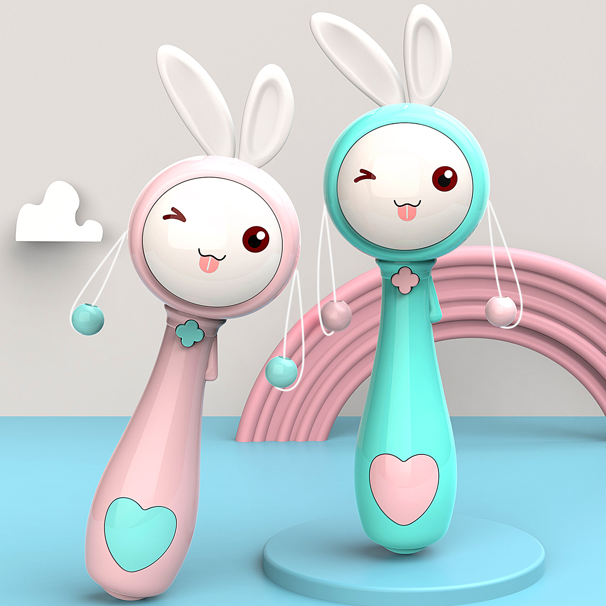 Bite rattle baby toy 0-1 years old music wave drum female Traditional baby bite puzzle rattle boy