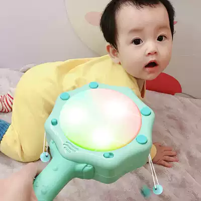 Rattle Baby can chew toy rattle wave drum 0-1 years old 2 baby 6-12 months 3 newborn 4 Hand drum