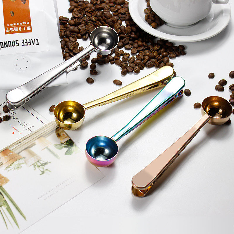Stainless Steel Clips Calorie Spoon Coffee Milk Powder Packaging Sealed Clips Tea Spoons Spoon Creativity Dual-use Nipping Spoon 8g