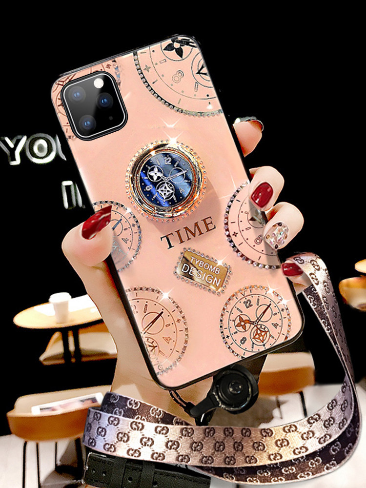 Suitable for Apple 11pro mobile phone protection shell iPhone11Pro Max protective sleeve anti-fall silicone bracket hanging rope female