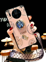 Suitable for Huawei mate30 mobile phone shell Womens personality inlaid drill mate30pro full package anti-fall silicone rope hanging jacket