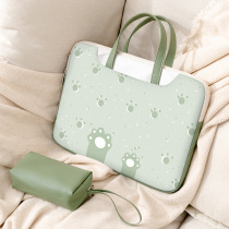 Small Cat Paw Laptop Bag 14 Inch Woman Apply Lenovo Little New 15 6 Notebook Apple macbookair13 3 Protective sleeves Huawei Italic Cross Large Capacity 16 Dell 17 Anti-collision