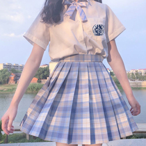 JK plaid uniform suits Summer original genuine pleated skirt full set of style skirts for children's college girls' school