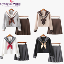 Original jk uniform skirt genuine pleated skirt suit College style female student class uniform School uniform Sailor suit full set of spring and summer