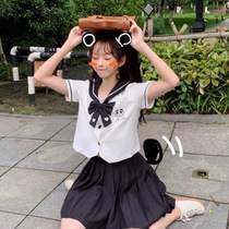 jk uniform skirt genuine summer cute and sweet student dress college style suit Japanese soft girl navy collar sailor suit