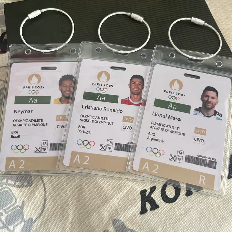 Messi, Cristiano Ronaldo, Neymar Star Card, Paris Athlete Participation Certificate, Bag Pendant, Creative Gift for Boys