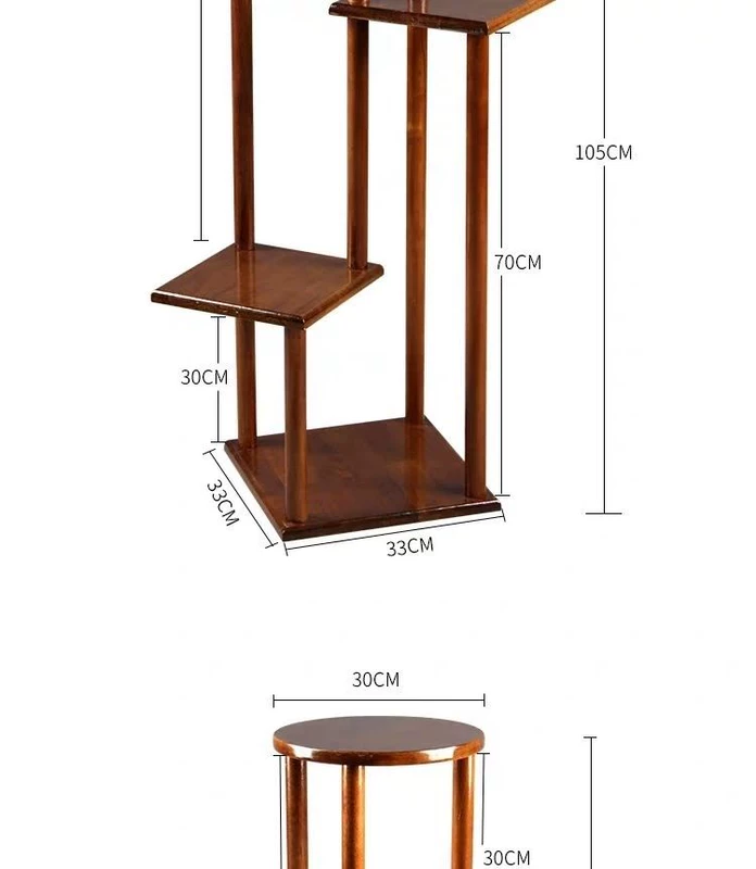 Giá đỡ hoa gỗ cứng kiểu cổ Trung Quốc phòng khách nhiều tầng trong nhà từ sàn đến trần ban công Kệ hoa củ cải xanh treo phong lan hoa để bàn - Kệ