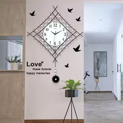 Modern minimalist living room wall clock creative silent swing watch home clock bedroom personality fashion Nordic clock