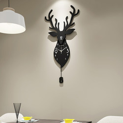 Scandinavian Deer Head Clock Wall Clock Living Room For Home Creative Fashion Stylish Wall Clock Modern Decorative Wall Clock Popular Clock