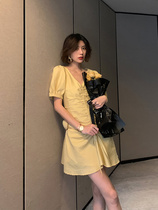 Large-size pleated high-end Cold style dress Platycodon grandiflorum French loose-style skirt ins Super fairy womens clothing