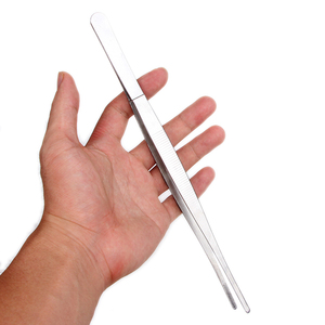 不锈钢镊子 加长加厚圆头大号镊子