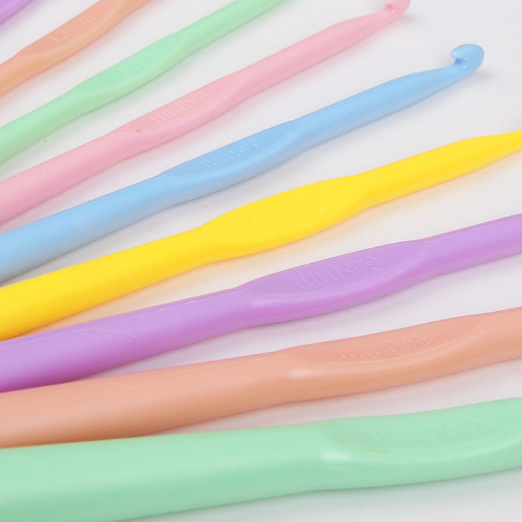 Móc nhựa ABS móc acrylic móc áo len màu sợi crochet 12 que bện công cụ đặt đầu đơn - Công cụ & vật liệu may DIY kim khâu