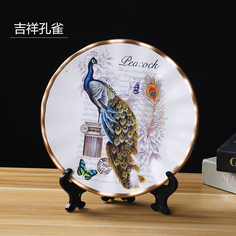 European retro plate ornaments creative home living room entrance wine cabinet disc modern decorations to send girlfriends get married
