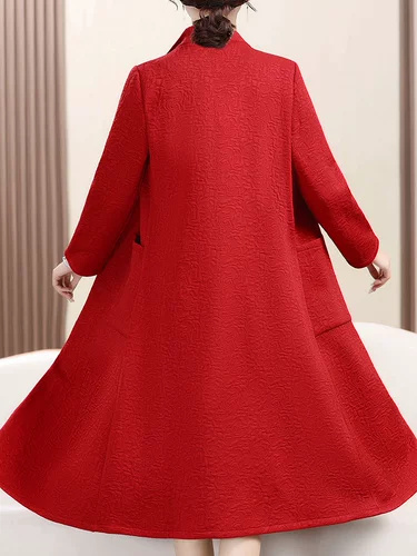 Осенний плащ для матери, длинная куртка, накидка, демисезонный кардиган для отдыха, средней длины, для среднего возраста