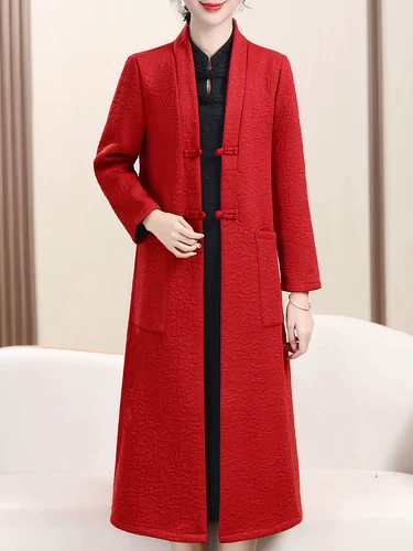 Осенний плащ для матери, длинная куртка, накидка, демисезонный кардиган для отдыха, средней длины, для среднего возраста