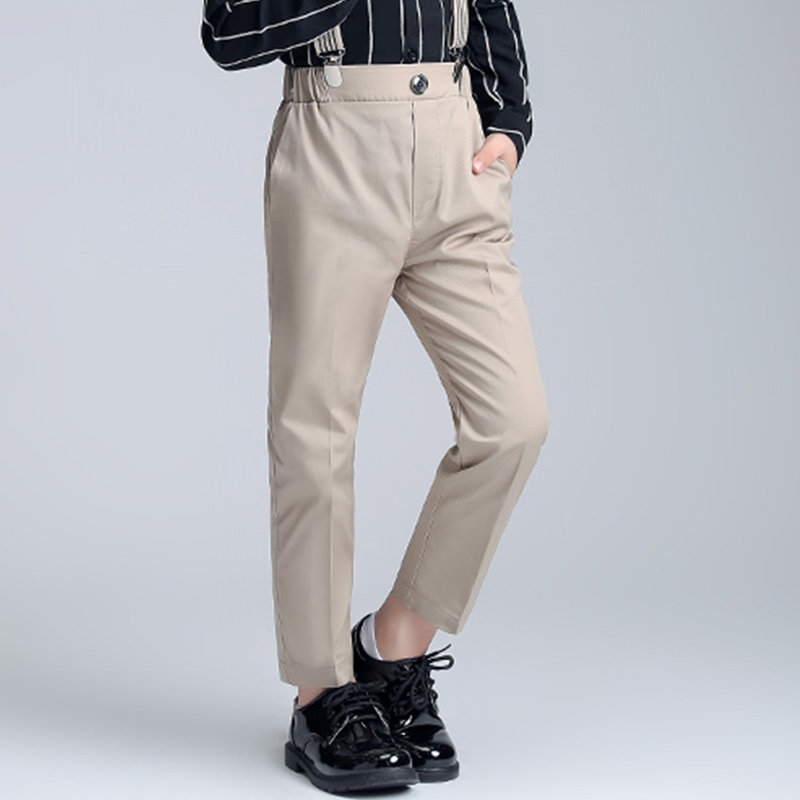 Children's pants boys' khaki school uniform pants casual light trousers beige summer thin elementary school students spring and autumn school pants