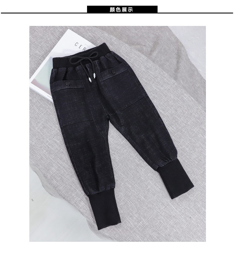 Bé trai dày cộng với quần jeans nhung trẻ em 2-3-5 tuổi Quần bé mùa đông quần bé hậu cung thủy triều quần áo sành điệu cho be gái
