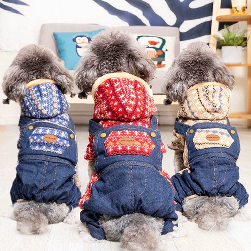 Осенняя одежда для собак Осень и зимние плюшевые щенки для собак, чем Xiong Bomei, четыре, зима, плюс бархатная теплой одежда для домашних животных