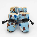 Обувь собак в зимних мягких днах, набор из 4 зимних плюшевых, без хлопчатобумажных туфель, маленькая собака бии