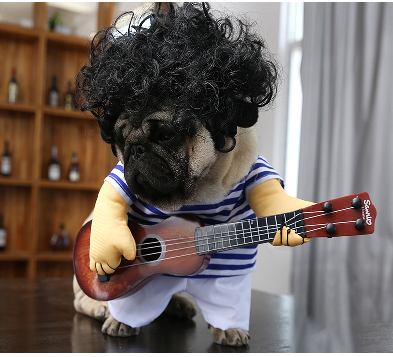 Lắc giống với guitar, quần áo chó, quần áo mùa thu, quần áo ngộ nghĩnh, váy, Teddy, hài hước, quần áo thú cưng - Quần áo & phụ kiện thú cưng nón bảo hiểm cho mèo
