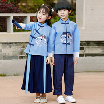 Childrens Hanfu Boys Chinese school clothes Girls ancient costume Chinese style book childrens performance clothing Recitation chorus New Years Day performance clothing