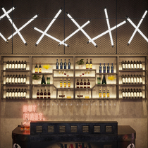 Industrial style creative wall-mounted wine rack storage rack bar restaurant hotel music restaurant hanging retro wine rack