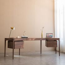 Nordic Full Solid Wood Desk Black Walnuts Personality Corner Desk Brief Book House Computer Desk Multifunction Writing Desk