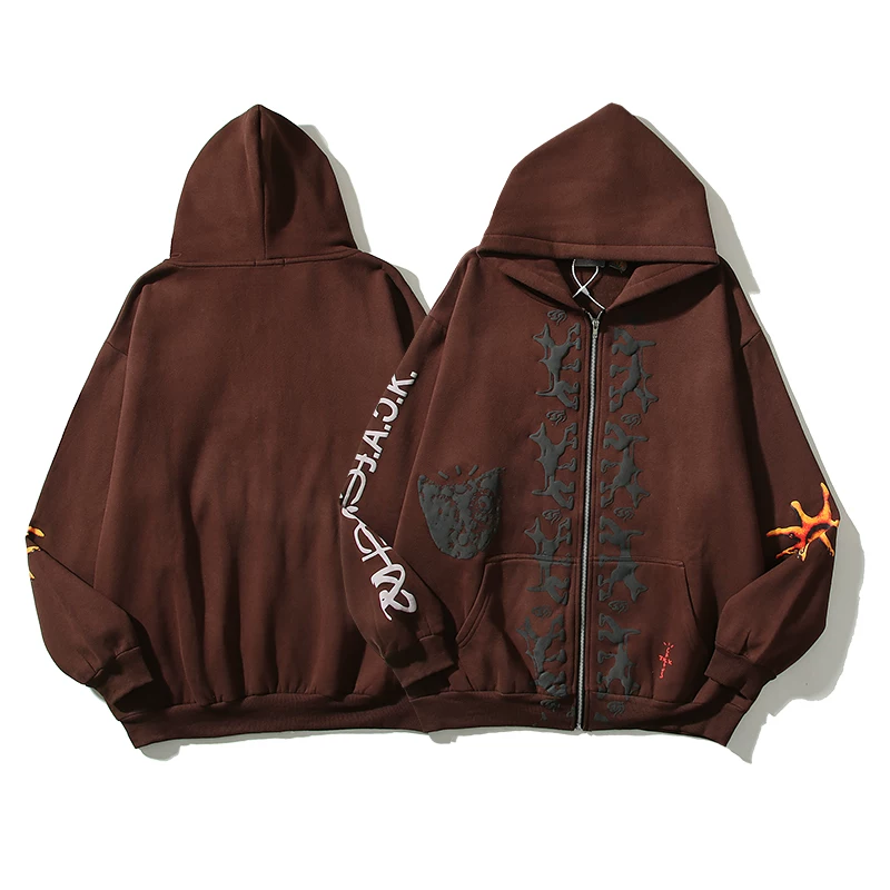 Худи (Travis Scott Cactus Jack MasterMind) на молнии, флис/плюш, размеры M–2XL